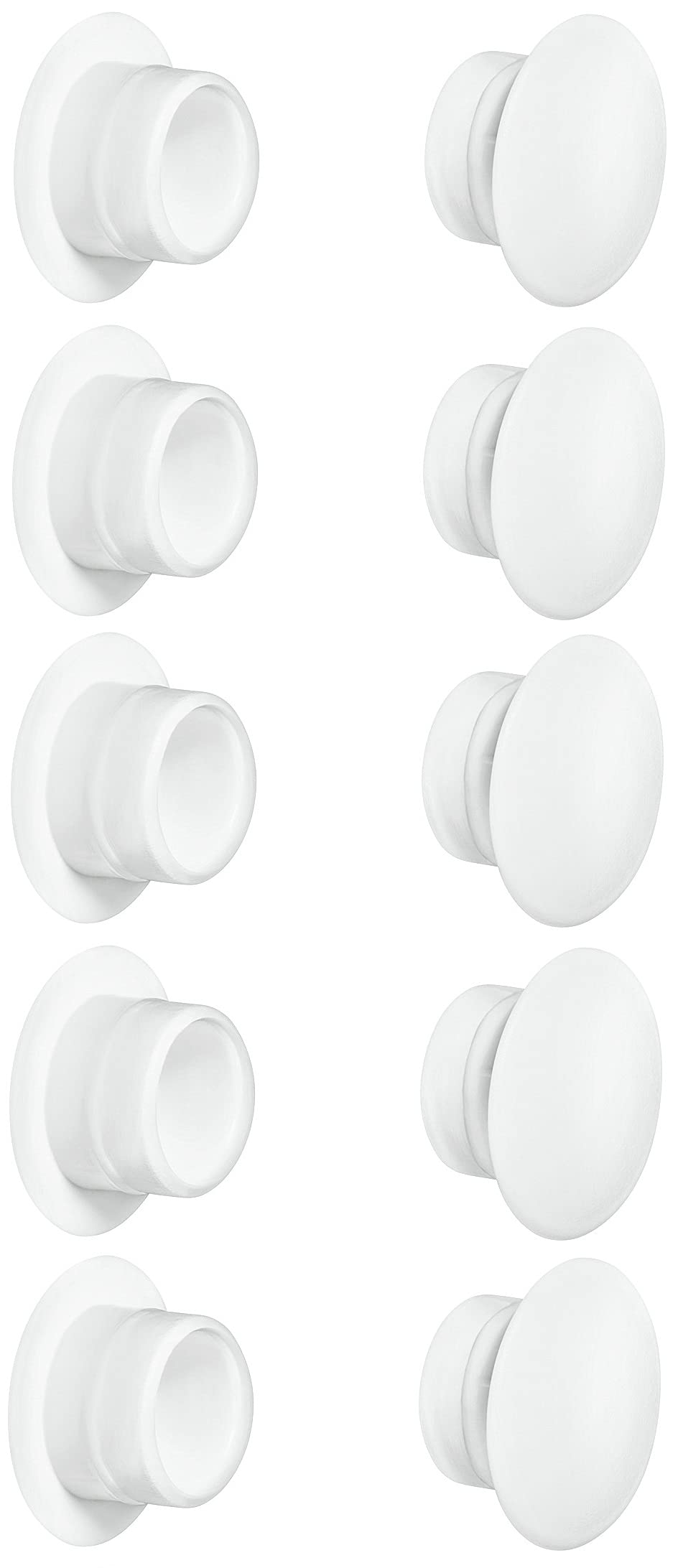 cyclingcolors 10 x Cover Caps Plastic Blind Hole Stopper Blanking Plug Cover Furniture Diameter 12 mm White RAL 9010