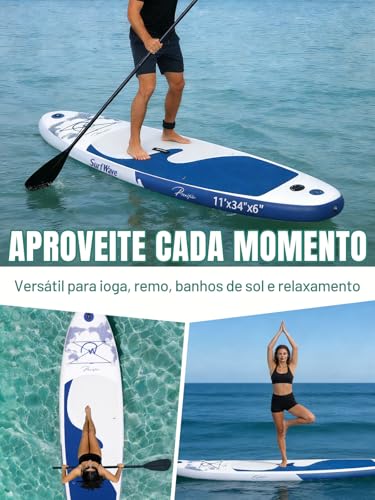 Prancha de Surf Inflável Stand Up Paddle Adulto com Acessórios, Deck EVA Antiderrapante, 335×86×15CM, Suporta até 260 KG – Ideal para Iniciantes e Experientes