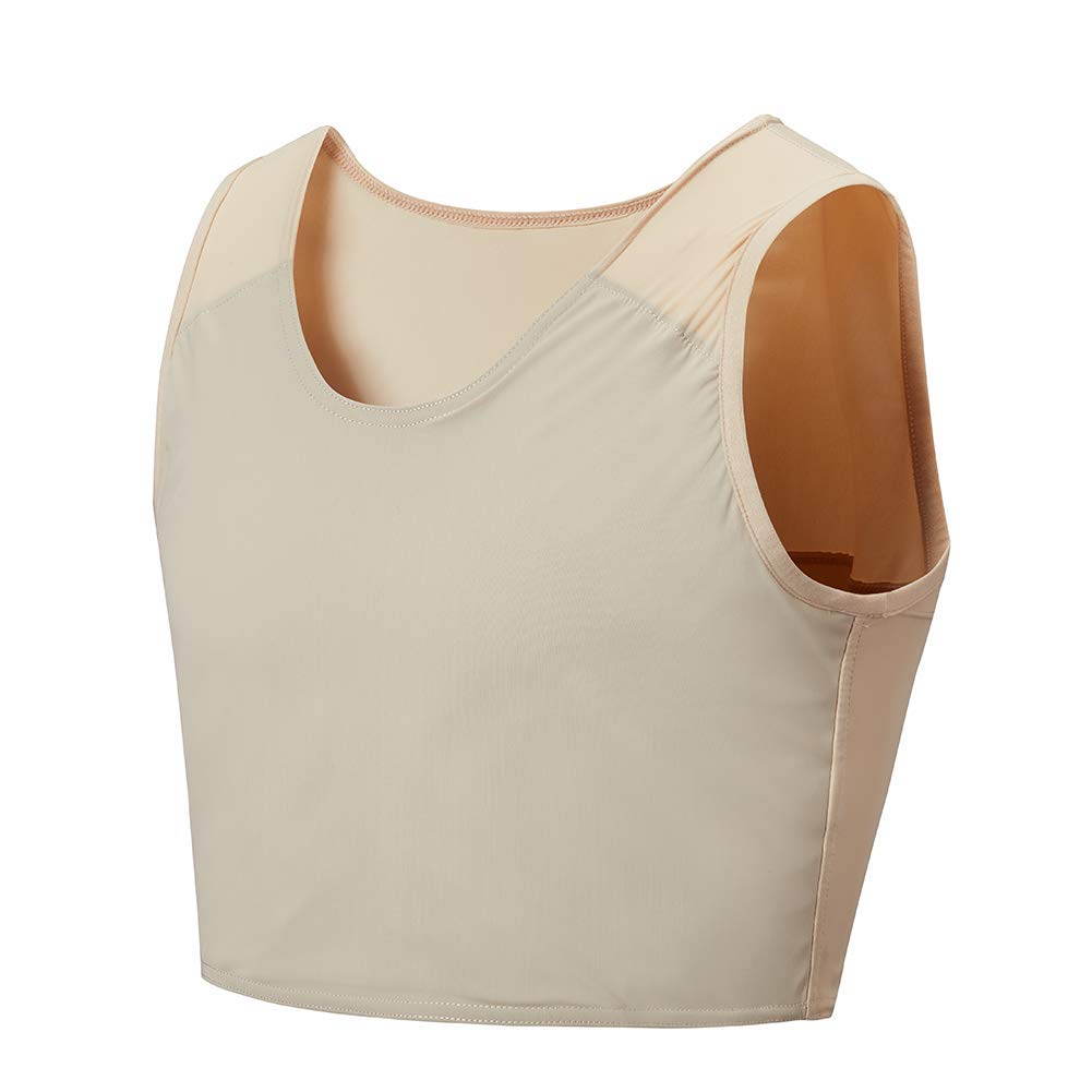 Idtswch Chest Binder Transgender FTM Compression TomBoy's Trans Bandage Cosplay Underwear Bra, Nude 166, XXL