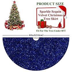 FUHSY Royal Blue Christmas Tree Skirt 46 Inch