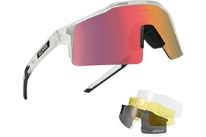 VOZAPOW Polarized Sports Sunglasses for Men Women, Lightweight Running Sunglasses 4 Lenses for Baseball, Cycling, Driving