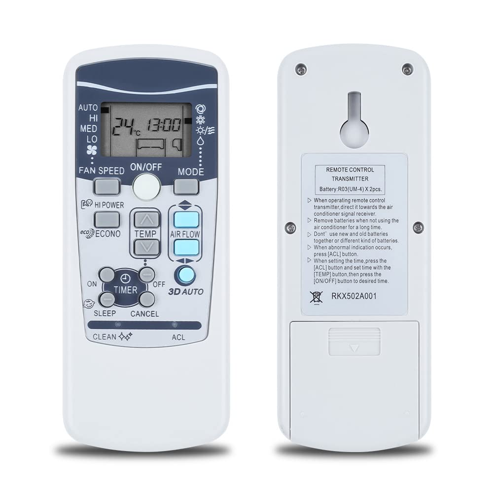 GOUYESHO RKX502A001 Replacement Air Conditioner Remote Control, Compatible with MITSUBISHI Air Conditioner RKX502A001B RKX502A001C RKX502A001F RKX502A001G RKX502A001P RKX502A001S