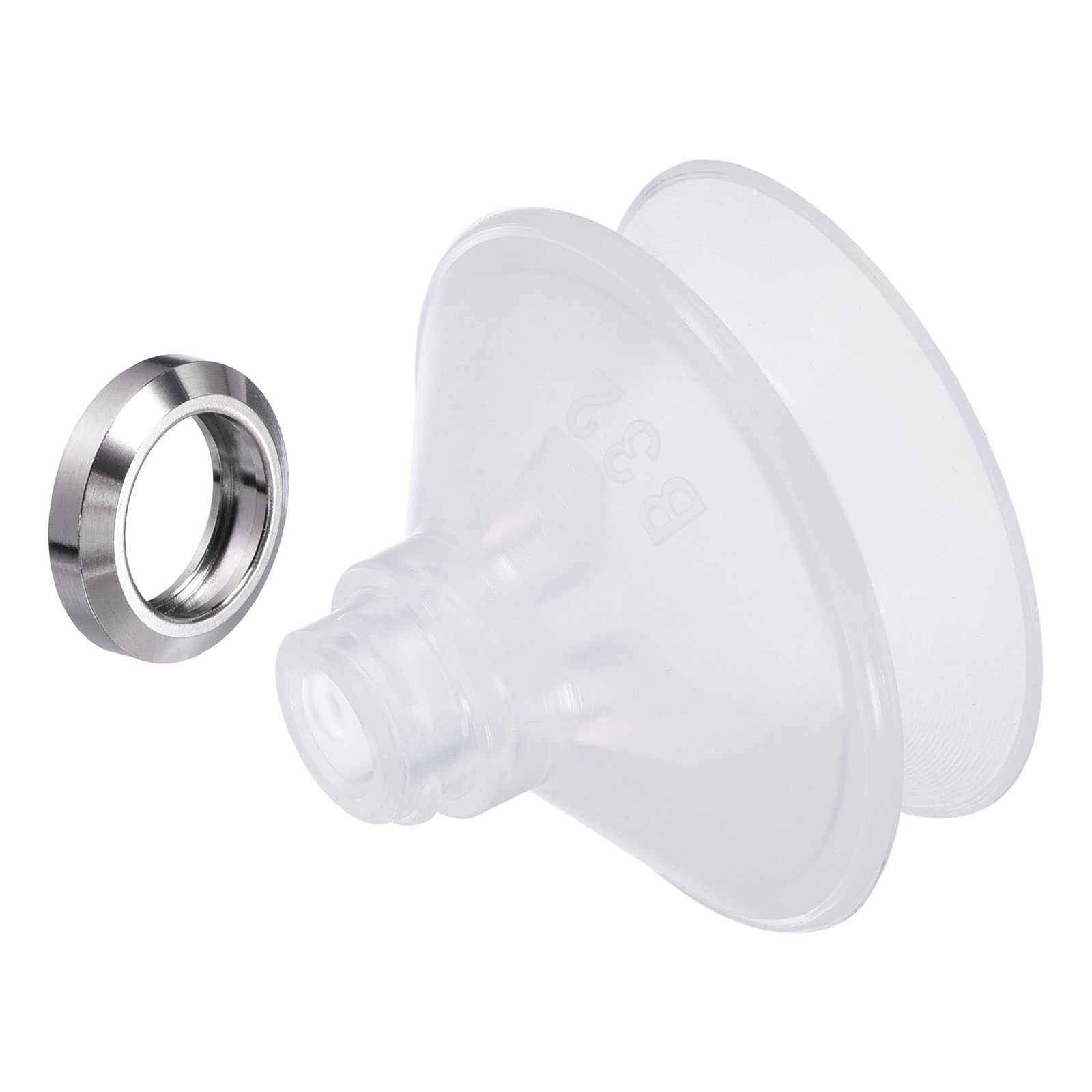PATIKIL Vacuum Suction Cup, 1 Pack Silicone Rubber 4mm ID x 33mm OD Pneumatic Bellows Sucker Pad with Gasket for Industry, Clear