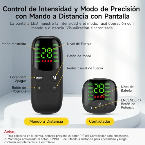 Relassy EMS Espalda & Cuello, 10 Modos, 30 Niveles, Mando Display | EMS para espalda & cuello, 10 programas & 30 niveles, mando con display – fortalece músculos y relaja profundamente.