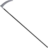 Kangaroo 60" Long Sickle Scythe Prop, Grim Reaper Costume Cosplay Accessory | Lightweight Adjustable Detachable Grim Steeper Plastic Spear - Toy Staff Halloween Death Costume Cosplay Accessory Decor
