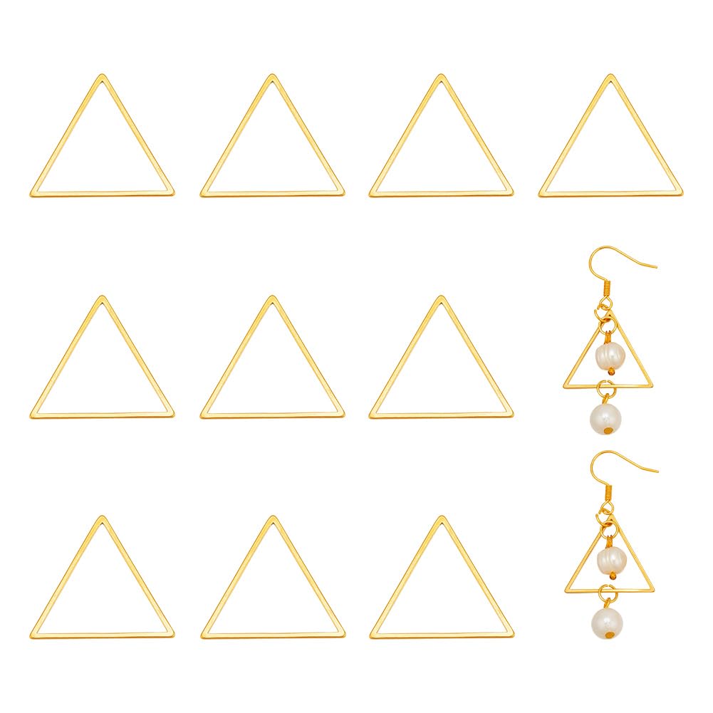 UNICRAFTALE 10pcs 20mm Stainless Steel Triangle Linking Rings Golden Frame Connectors Jewelry Making Kit for DIY Earrings Necklace Crafts