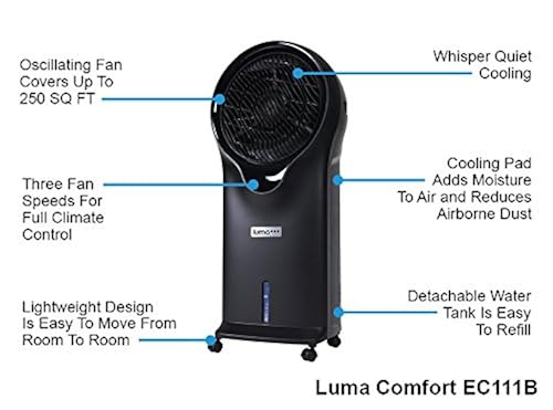 Luma Comfort Portable Evaporative Air Cooler with Fan Humidifier