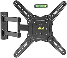 TV Wall Bracket, Tilt Swivel Sturdy TV Wall Mount for 26-55 Inch LED LCD Flat & Curved TVs up to 40kg, Max VESA 400x400mm