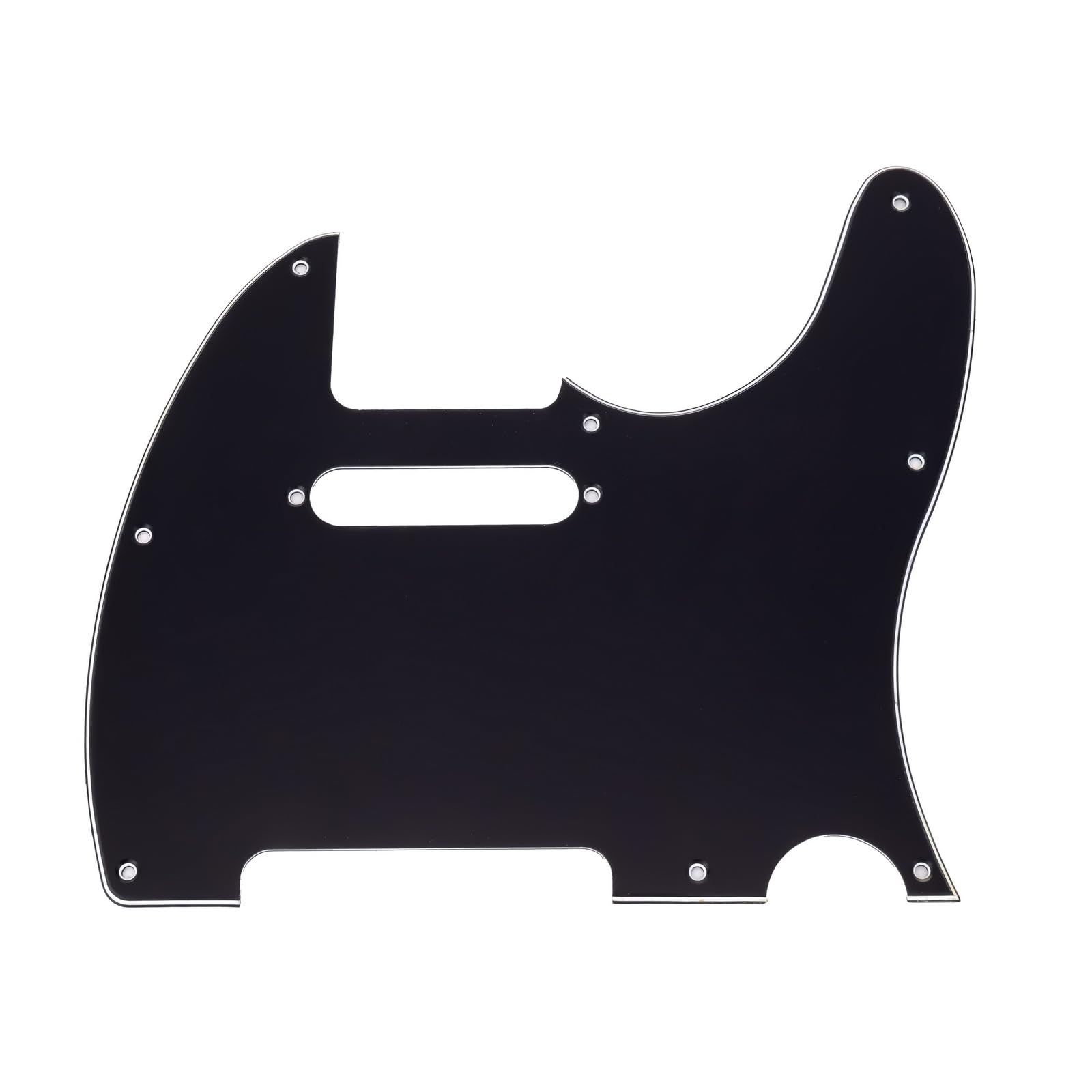 Unxuey 8 Hole Electric Guitar Pickguard Telecaster Scratch Plate for TL Electric Guitar Part, 3 Ply Black