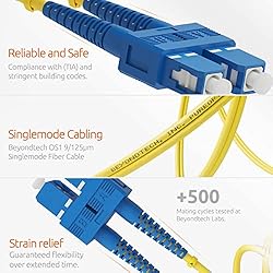 BEYONDTECH SC to SC Fiber Patch Cable Single Mode