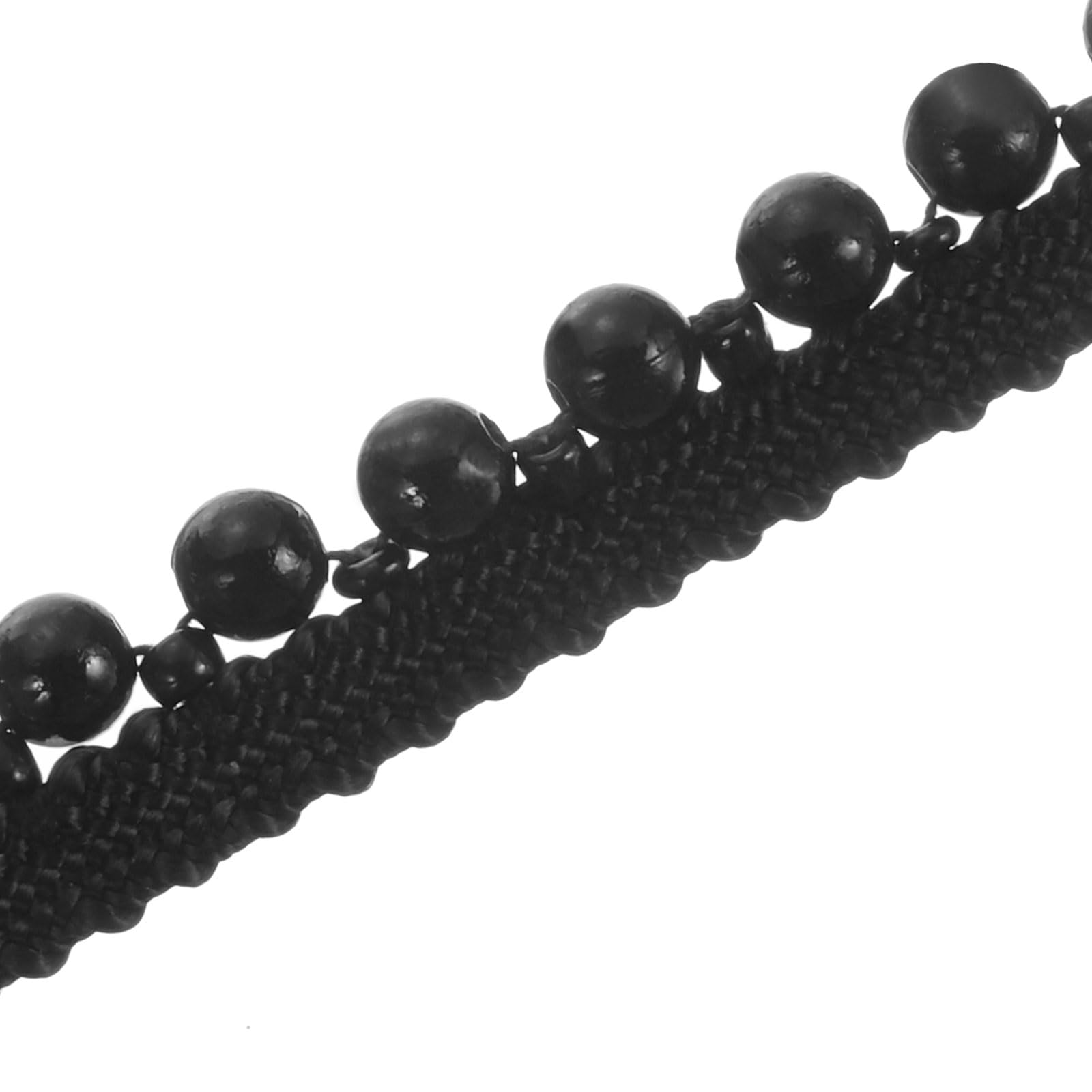 Photo 1 of PATIKIL 5 Yard Faux Pearl Lace Ribbon, 0.51" Wide Pearl Fringe Applique Embroidered Pearl Bead Lace Trims for Wedding Party Home Decoration Sewing Craft, Black