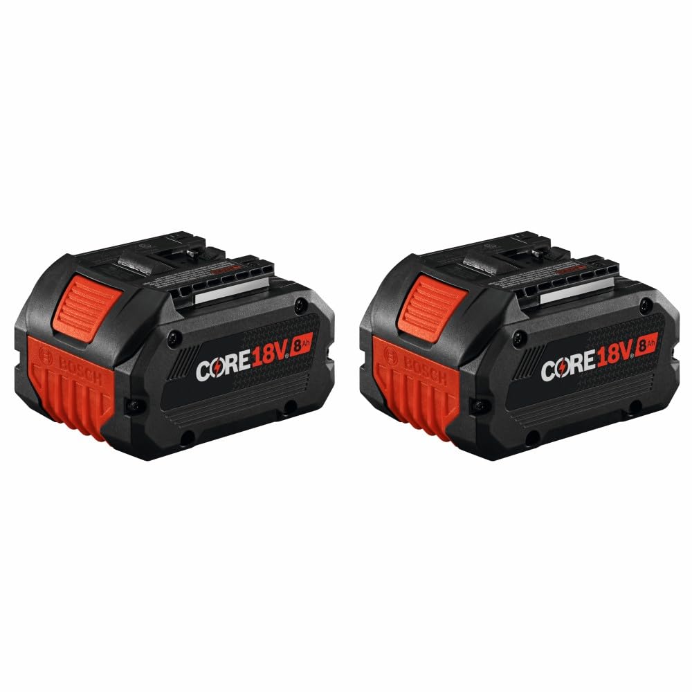 Bosch GBA18V80-2PK Batería de alta potencia de iones de litio de 18 V CORE18V® de 8 Ah, paquete de 2