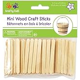 Krafty Kids CW496 Craftwood Mini Craft Sticks, 2 .13in by 0.25in, Natural, 150-Piece