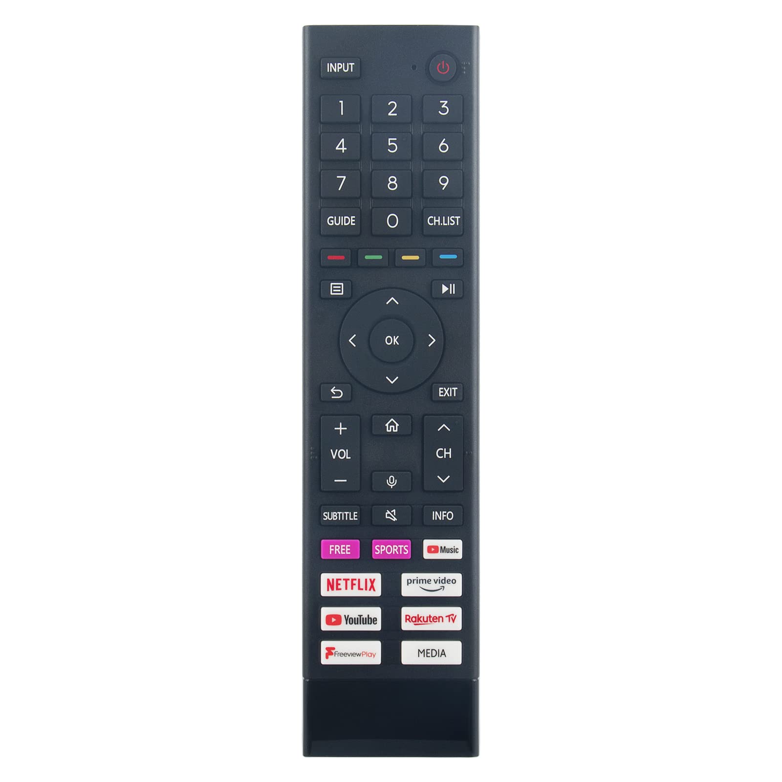 New ERF3A80 Replace Remote Control - ERF3A80 TV Remote Control Replacement for Hisense 50A6BGTUK 4K UHD Smart TV 43A6G 50A6G 55A6G 60A6G 65A6G 70A6G 75A6G 75A6GTUK 65A6GTUK 43A6GTUK 50A6GTUK 55A6GTUK