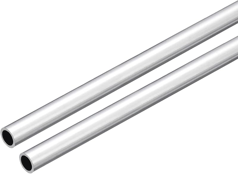 TOP-VIGOR 2Pcs 6063 Aluminum Round Tube 7mm OD 5mm ID 250mm Seamless Metal Pipe