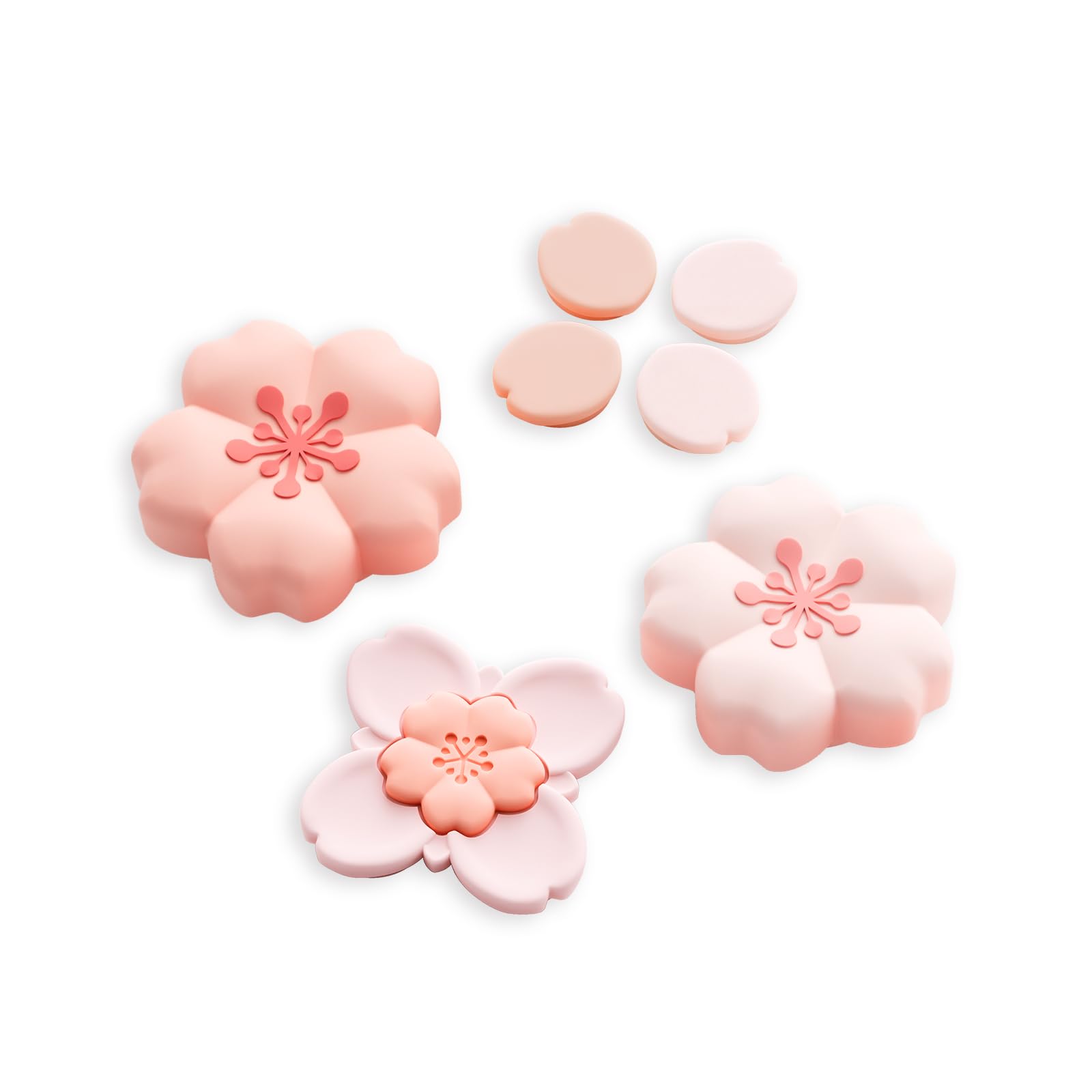 GeekShare Sakura Cross D-Pad Button Caps Thumb Grip Caps Set Compatible with Switch 2, ABXY Key Buttons Sticker Cover Caps for Switch 2, Cherry Pink