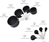 LIDOUK Measuring Cups and Spoons Set 8 Pcs Plastic Head Stainless Handles view 4
