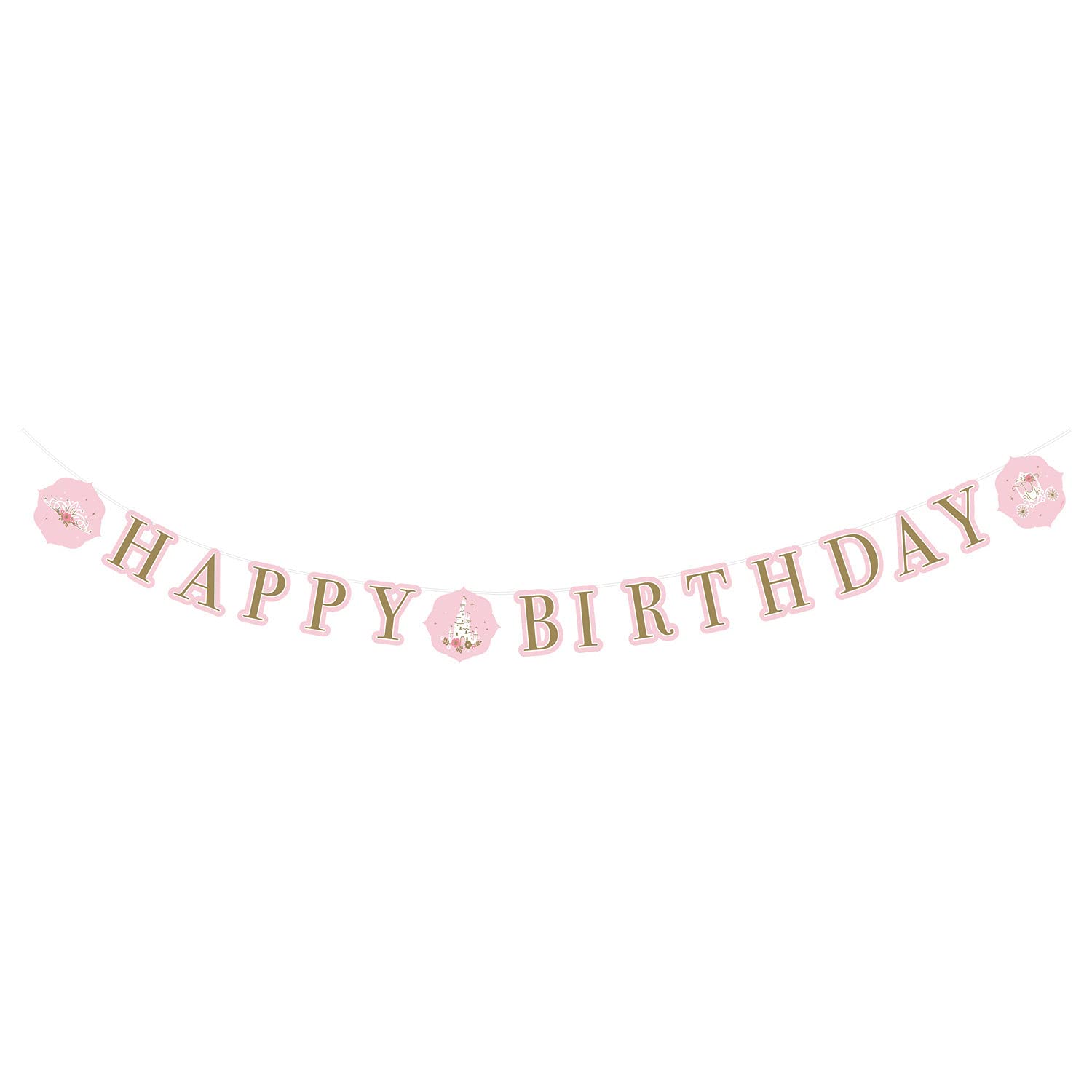 Amscan 9906316 - Princess for a Day Kids Happy Birthday Letter Banner Party Decoration - 3m