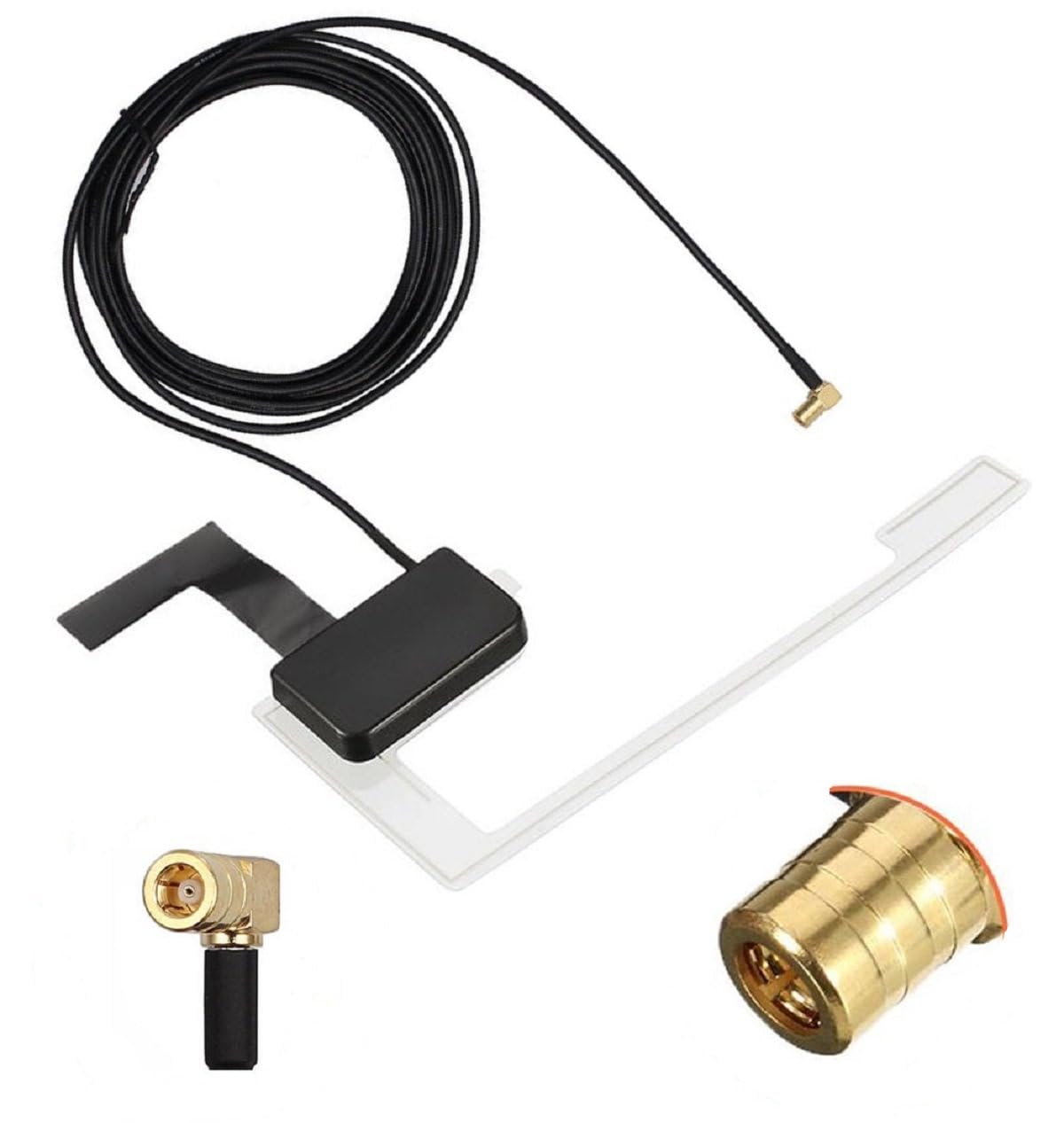 Dolphin Automotive CA-AN-DAB.001 DAB Car Aerial Antenna SMB Right Angle. Digital Radio Glass Windscreen Mounted. As Recommended By Pioneer. Also Fits Clarion Kenwood Alpine JVC