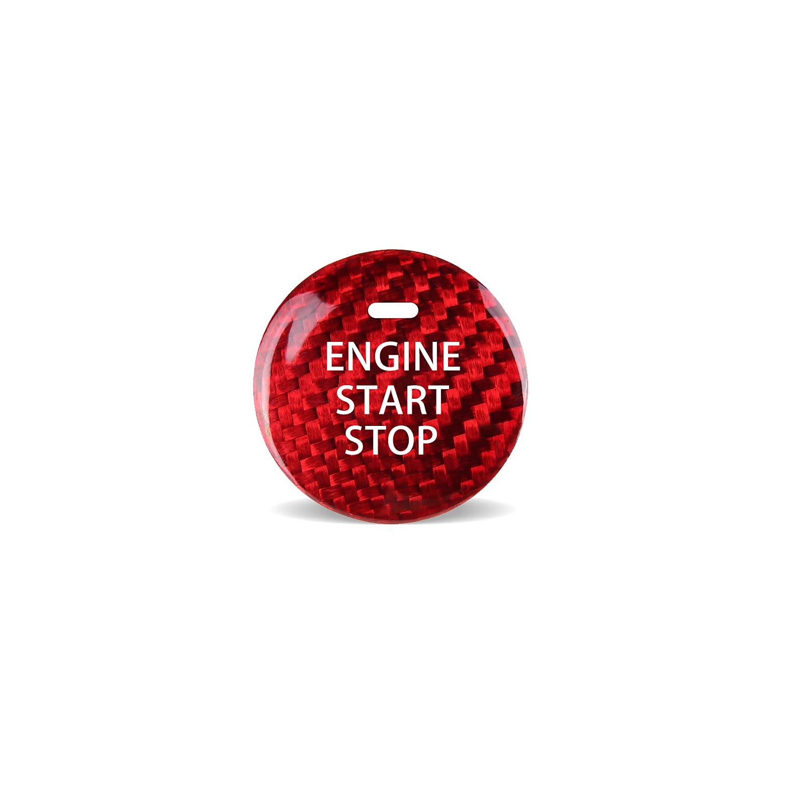 Compatible with Mazda 3 6 CX-3 CX-5 CX-9 MX-5 Miata Accessories Real Carbon Fiber Sporty Car Keyless Engine Start Stop Push Button Cover Trim Sticker -Red