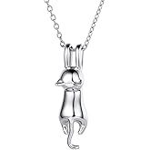 ChicSilver 925 Sterling Silver Cat/Shark/Hedgehog Pendant Necklace Cute Animal Jewelry for Women Gift