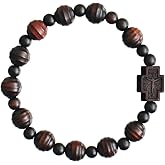 Rosary Bracelet Carved Jujube Wood stretch 10mm