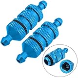 Aluminum Nitro Fuel Filter for 1/10 Traxxas Redcat Exceed RC Nitro Power Car Monster Trucks Off Road Buggy (2-Pack) (Blue)