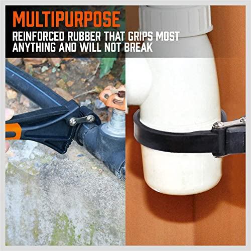 HORUSDY 2piece Oil Filter Wrench Set, 4" and 6" Rubber Strap Wrench