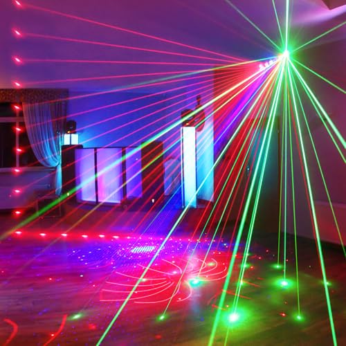 KeoBin 6 in 1 Disco Lights 【RGBWA & UV Strob + Disco Ball Light】 100+ Lighting Patterns, Professional Party Strobe Mode, Perfect for Family Parties Bar Rave Club Show
