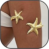 VIRAVENTO Upper Arm Bracelet Cuff Jewelry for Women Gold Arm Cuff Adjustable Flower Starfish Armband Statement Party Jewelry