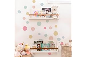 Colorful Polka Dot Wall Decals 72 PCS, Watercolor Dots Wall Sticker for Girls Bedroom Removable Wall Decals Nursery Kids Room