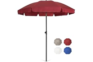 AMMSUN 6.5 ft Patio Umbrella, Small Table Umbrella with Push Button Tilt, UV 50+ Protection, Small Patio Parasols for Garden,