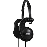 Koss SportaPro Auriculares estéreo en la oreja, enchufe de 0.138 in, ligeros, diseño plegable único, color negro