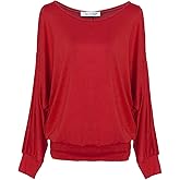 Van Der Rich Batwing Tops for Women – Oversized Casual T-Shirt with Banded Waist