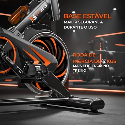Bicicleta Ergométrica Fitness Para Cardio E Musculação Academia Com Base Cor Preto E Vermelho Marca Its 8kg Inercia