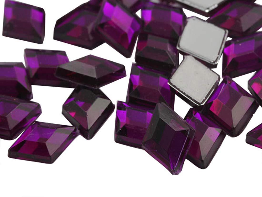 Allstarco 10x7mm Purple Amethyst .NAT02 Flat Back Diamond Acrylic Rhinestones Plastic Gems for Jewelry Making Costume Jewels Cosplay Embelishments - 100 Pieces — image 1