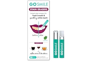 GO Smile Teeth Whitening Stain Erasers, (28 Single-use, applicators), On-The-Go Instant Teeth Cleaning, removes Coffee, red Wine and Tea Residue from Teeth Before Stains Set in, Mint Flavored