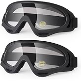 LMAVAG Clear Dirt Bike ATV Goggles Motorcycle Motocross Bike Riding UTV Off road Skiing Goggles Protective Eyewear Anti-Fog Dustproof Impact-Resistant Kids Youth Adult 2Pack/Clear