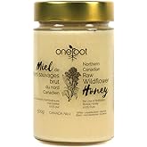 ONEROOT Raw Honey Unpasteurized | Boreal Forest Raw Wildflower Honey | Creamed, 100% Farmed & Packed in Canada | Single Sourc