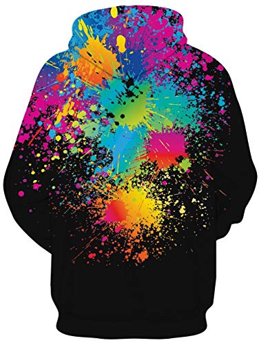 TUONROAD Tie Dye 3D Hoodie Funny Mens Hooded Sweatshirts Long Sleeve Pullover Jumper with Kanga Pocket S-M