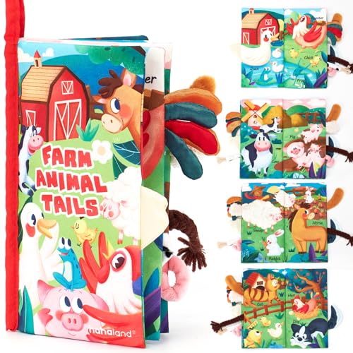 hahaland Baby Book Toys Babies 0 3 6 Months, Soft Fabric Book for Babies 6-12 Months, Animals Soft Sensory Activity Book for Newborn Babies