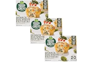 NOS Garden Lites Veggies Made Great Spinach Egg White Frittatas (Pack of 3) - 20 Individually Wrapped Frozen Frittatas in Each Box, 60 Total - Gluten-Free and Ready Set Gourmet Donate a Meal Program