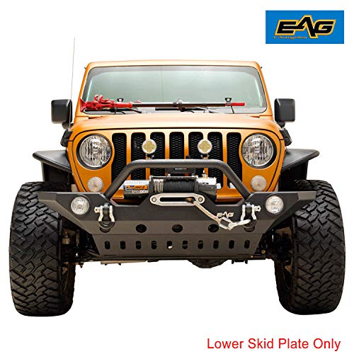 EAG Front Bumper Lower Skid Plate Steel Black (Length 37 5/8") Fit for