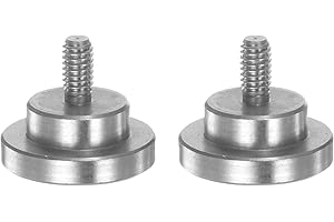 HARFINGTON 2pcs Flat Contact Points 12mm Dia 5mm Length M2.5 Thread 303 Stainless Steel for Dial Digital Indicator Depth Gaug