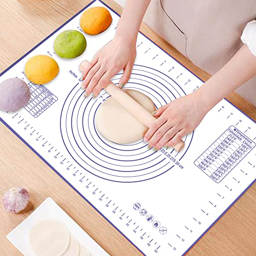 Fracoda Silicone Pastry Mat, Large Non Stick Dough Rolling Mat with