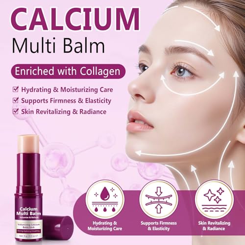 Calcium Volume Multi Balm Stick - Enriched with Collagen | Gives the Skin Volume and Freshness | Voluming & Firming Multi-Purpose Moisturising Balm | Skincare Moisturising Care (2 Pieces)