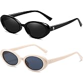 Breaksun Retro Oval Sunglasses for Women Men Fashion Small Oval Sunglasses 90s Vintage Shades
