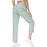 TBMPOY Women's Hiking Pants Quick Dry Convertible Lightweight Roll Up Cargo Pockets Travel Essentials Waterproof Work