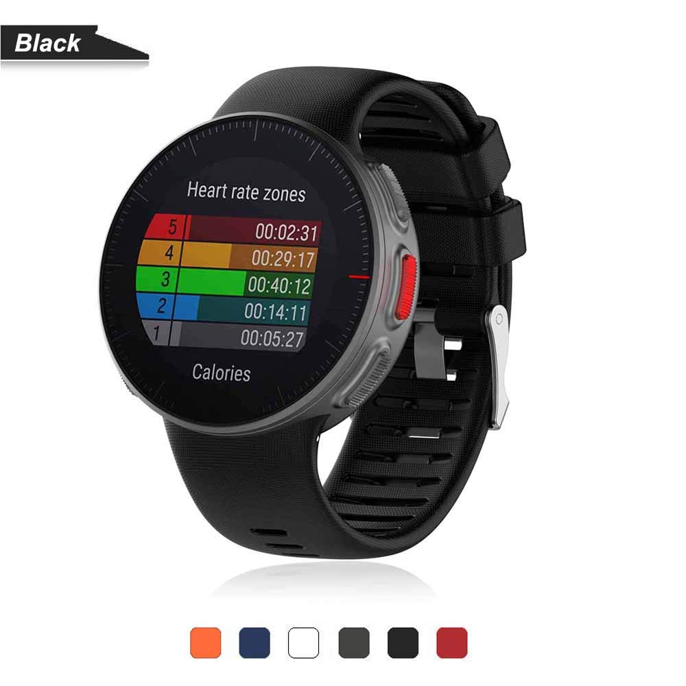 Bemodst Strap for Polar Vantage V Watch, Silicone Watchband Replacement Wristband Smartwatch Accessories Bracelet Sport Fitness Wrist Band for Polar Vantage V Smart Tracker (Black)