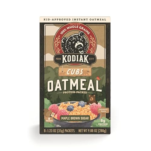 Kodiak Cakes Instant Kids Cub Oatmeal Packets High Protein Maple